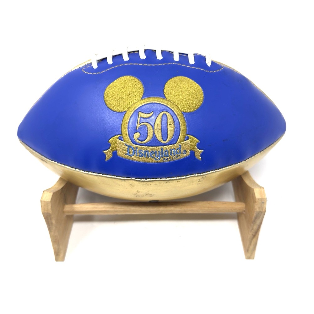 Disneyland Resort 50th Anniversary Football Gold/Blue Mickey Pluto Goofy Donald‎